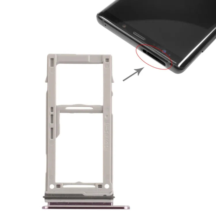 Voor Galaxy Note9 SIM-kaartlade + SIM-kaartlade / Micro SD-kaartlade (paars)