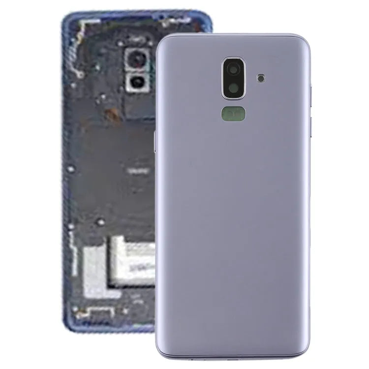 Voor Galaxy J8 (2018), J810F/DS, J810Y/DS, J810G/DS achterklep met zijtoetsen en cameralens (grijs)