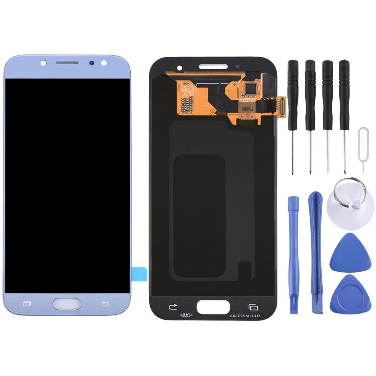 Origineel Super AMOLED LCD-scherm voor Galaxy J7 (2017) / J7 Pro, J730F/DS, J730FM/DS met Digitizer Volledige Montage (Blauw)