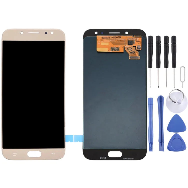 Origineel Super AMOLED LCD-scherm voor Galaxy J7 (2017) / J7 Pro, J730F/DS, J730FM/DS met Digitizer Volledige Montage (Goud)