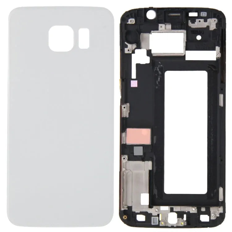 Voor Galaxy S6 Edge / G925 Volledige Behuizing Cover (Front Behuizing LCD Frame Bezel Plaat + Batterij Back Cover) (Wit)