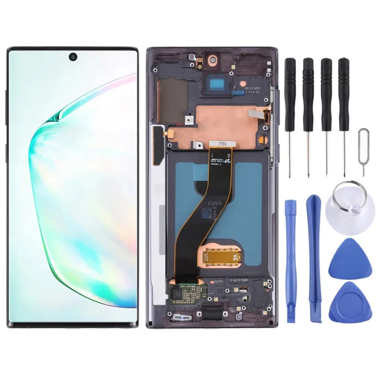 Origineel LCD-scherm voor Samsung Galaxy Note10 4G/Note10 5G SM-N971/N970 Digitizer Volledige montage met frame (zwart)