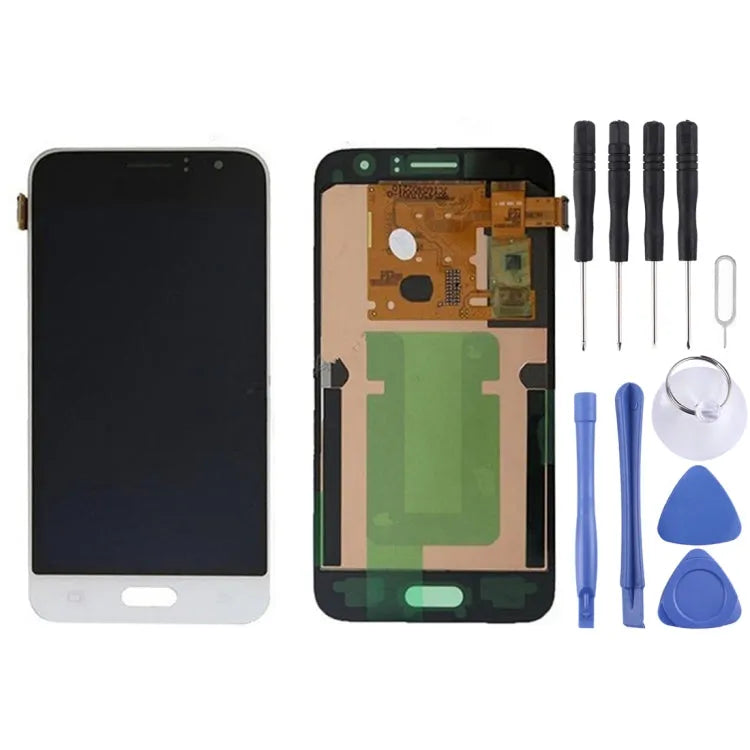 Original LCD-Bildschirm + Touchscreen für Galaxy J1 (2016) / J120A / J120H / J120M / J120T (weiß)