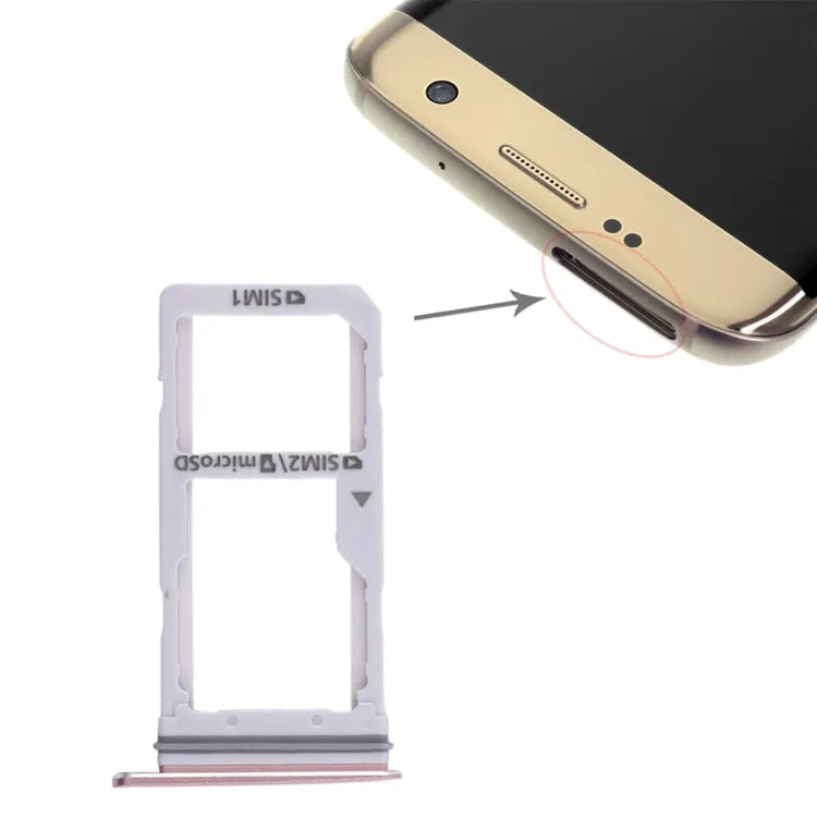 Voor Galaxy S7 Edge 2 SIM-kaartlade / Micro SD-kaartlade (roze)