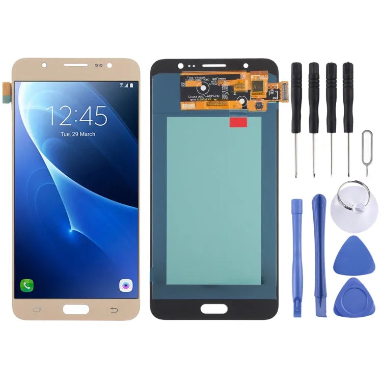OLED LCD-scherm voor Samsung Galaxy J7 (2016) SM-J710 met Digitizer Volledige montage (Goud)
