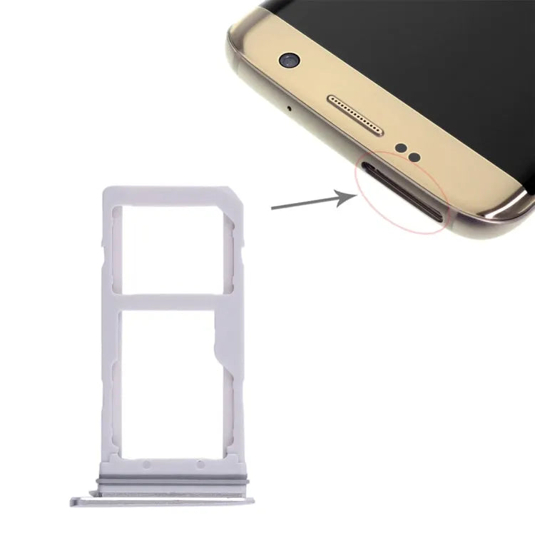 Voor Galaxy S7 Edge 2 SIM-kaartlade / Micro SD-kaartlade (wit)