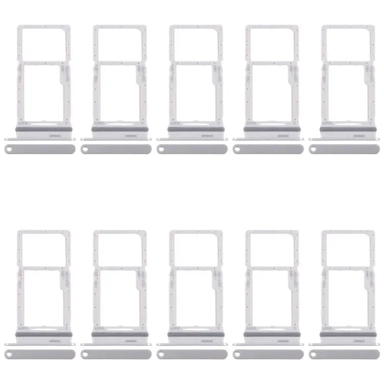 Voor Samsung Galaxy M16 SM-M166P 10 stuks originele SIM-kaart + Micro SD-kaarthouder (zilver)