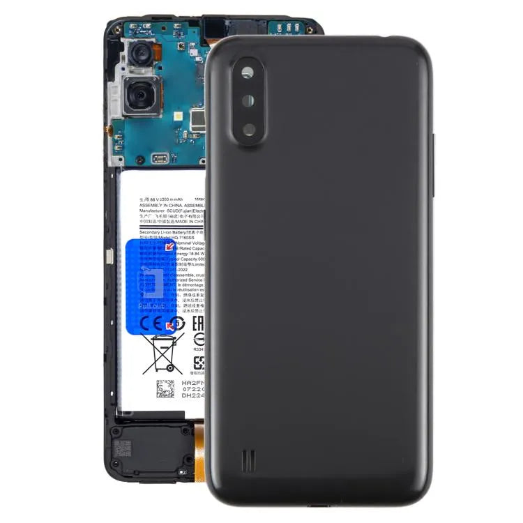 Batterijachterklep met cameralensframe voor Samsung Galaxy A01 SM-A015F (grijs)