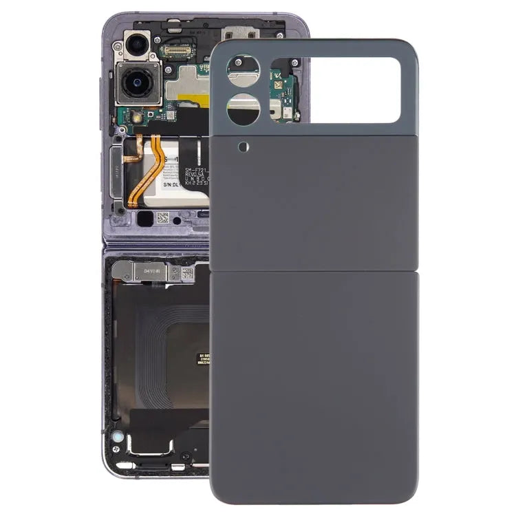 Batterijachterklep met cameralensframe voor Samsung Galaxy Z Flip4 SM-F721B (zwart)
