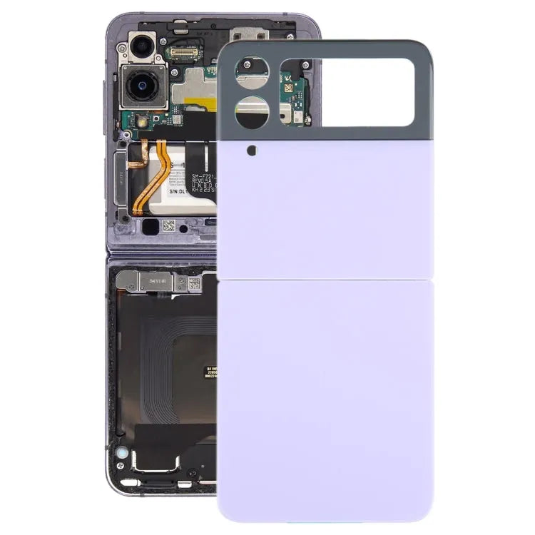 Batterijachterklep met cameralensframe voor Samsung Galaxy Z Flip4 SM-F721B (paars)