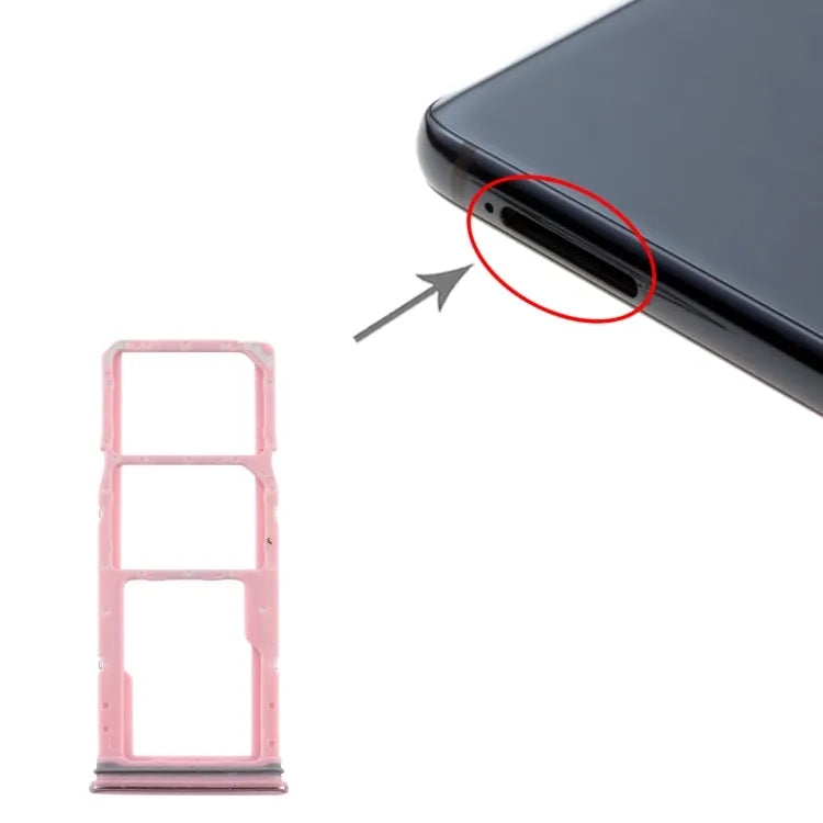 Voor Samsung Galaxy A9 (2018) SM-A920 SIM-kaartlade + SIM-kaartlade + Micro SD-kaartlade (roze)