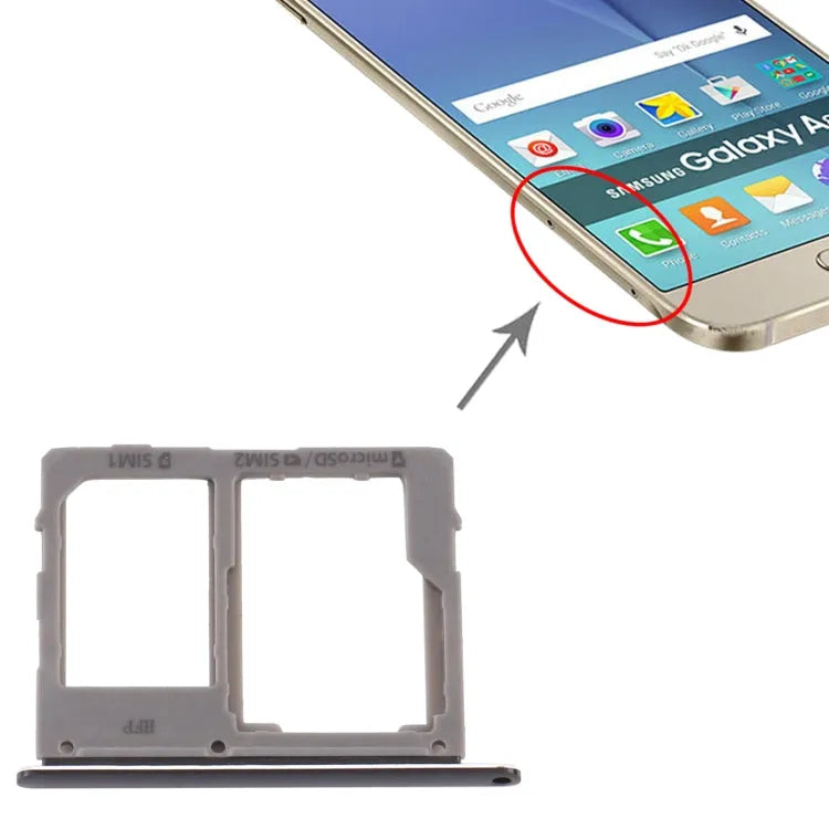 Voor Samsung Galaxy A8 Star / A9 Star SM-G8850 SIM-kaartlade + SIM-kaartlade / Micro SD-kaartlade (zwart)