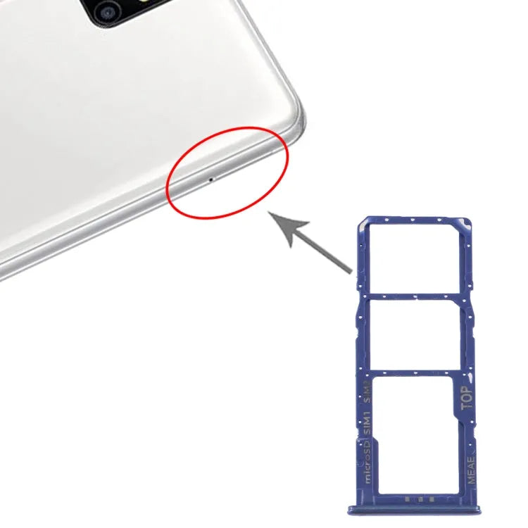 Voor Samsung Galaxy M51 SM-M515 SIM-kaartlade + SIM-kaartlade + Micro SD-kaartlade (blauw)