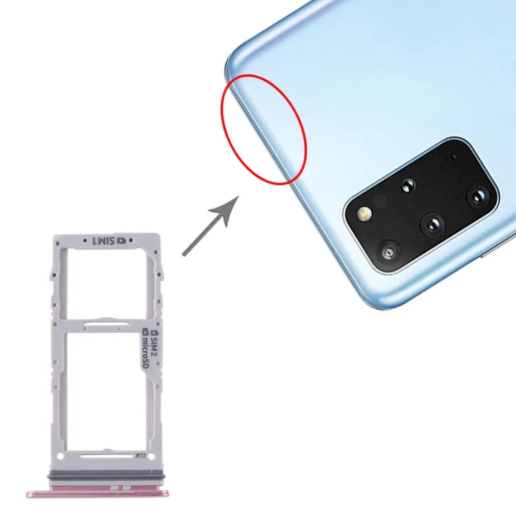 Voor Samsung Galaxy S20+ / Galaxy S20 Ultra SIM-kaartlade + SIM-kaartlade / Micro SD-kaartlade (roze)