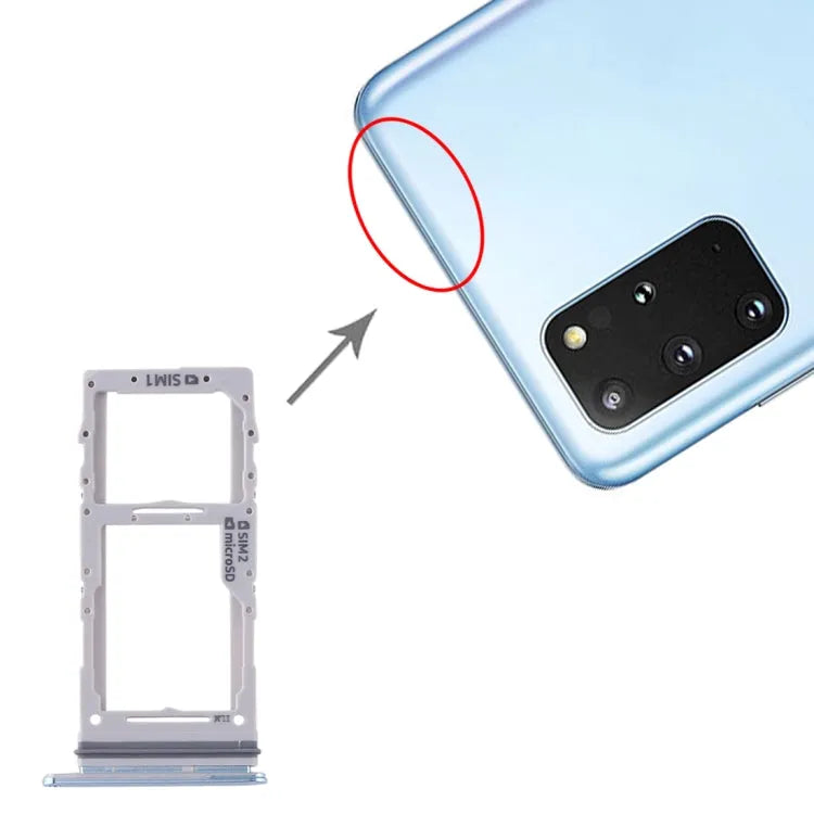 Voor Samsung Galaxy S20+ / Galaxy S20 Ultra SIM-kaartlade + SIM-kaartlade / Micro SD-kaartlade (blauw)
