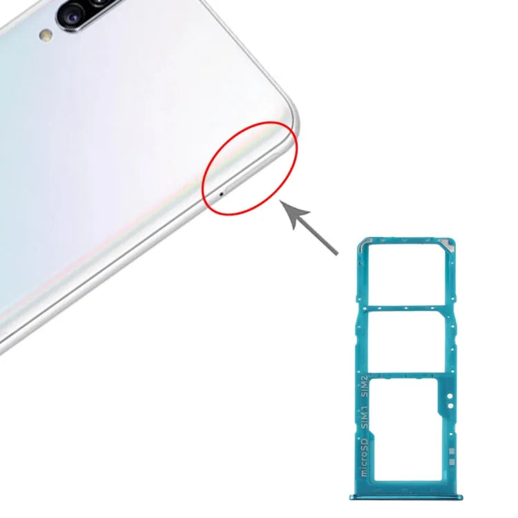 Voor Samsung Galaxy A30s SIM-kaartlade + SIM-kaartlade + Micro SD-kaartlade (groen)
