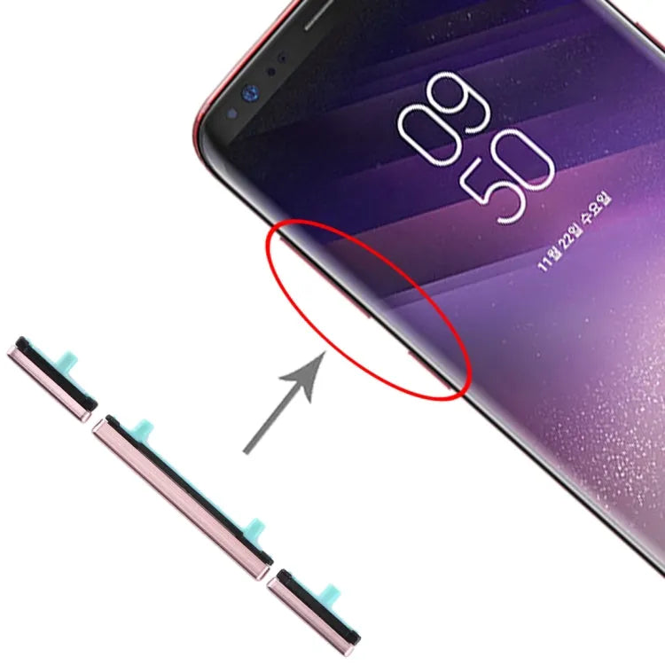 Voor Galaxy S8 / Galaxy S8+ 10 set zijtoetsen (roze)