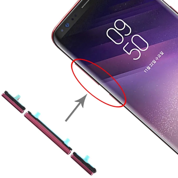 Voor Galaxy S8 / Galaxy S8+ 10 set zijtoetsen (rood)