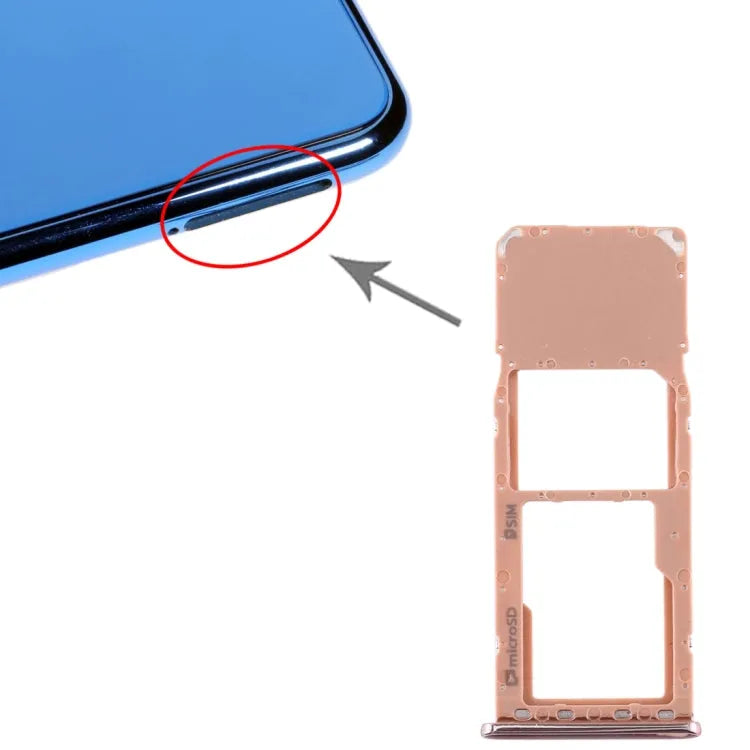 Voor Galaxy A7 (2018) / A750F simkaartlade + micro SD-kaartlade (goud)