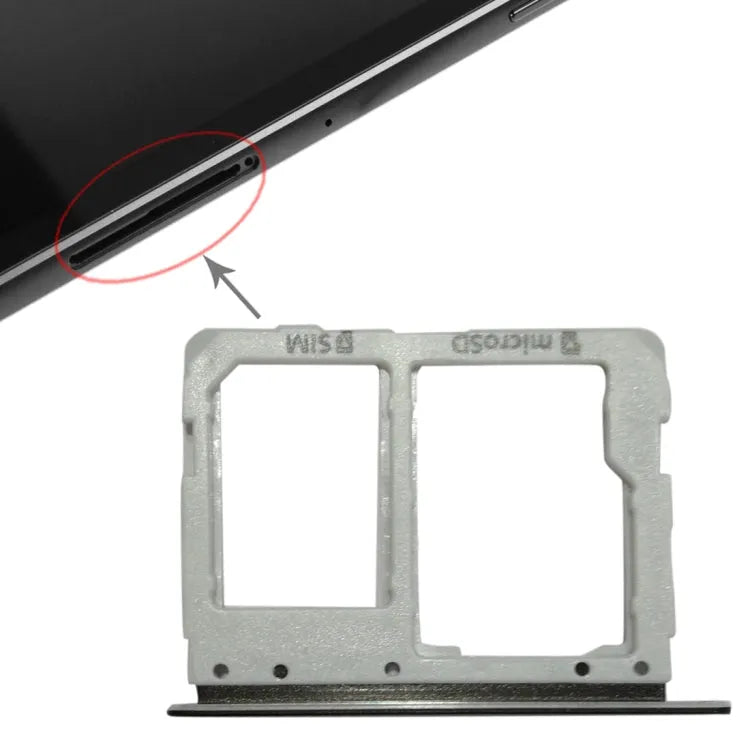 Voor Galaxy Tab S3 9.7 / T825 (3G-versie) SIM-kaartlade + Micro SD-kaartlade (zwart)