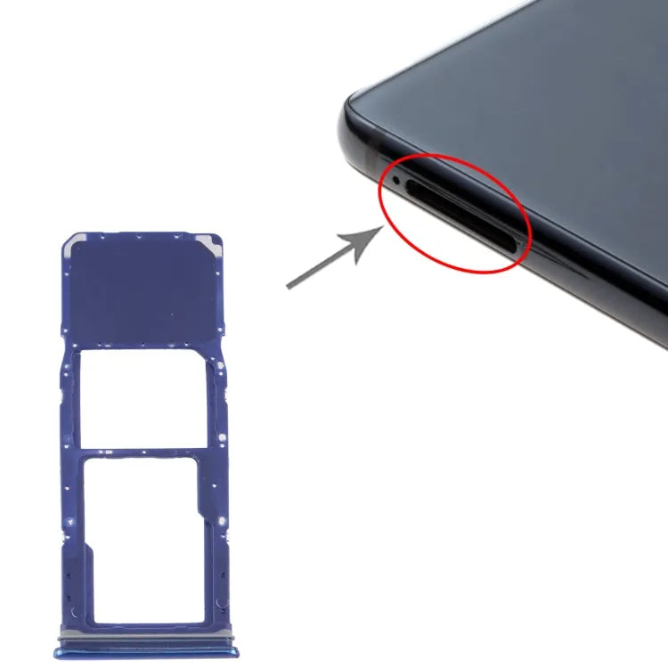 Voor Samsung Galaxy A9 (2018) SM-A920 SIM-kaartlade + Micro SD-kaartlade (blauw)