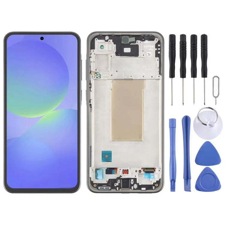 Voor Samsung Galaxy A36 SM-A366B Origineel LCD-schermdigitizer Volledige Montage met Frame (Zwart)