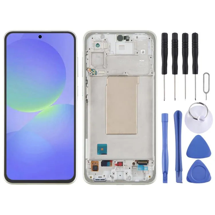 Voor Samsung Galaxy A36 SM-A366B Origineel LCD-schermdigitizer Volledige Montage met Frame (Groen)