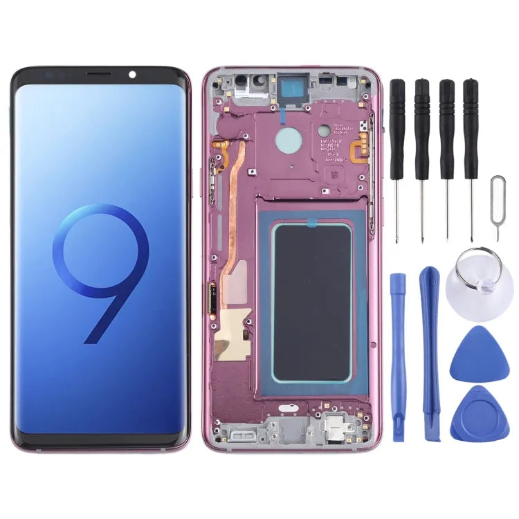 OLED LCD-scherm voor Samsung Galaxy S9+ SM-G965 Digitizer Volledige montage met frame (paars)