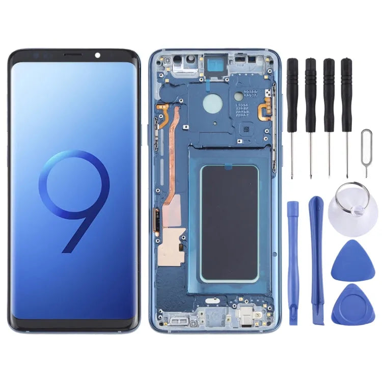 OLED LCD-scherm voor Samsung Galaxy S9+ SM-G965 Digitizer Volledige montage met frame (blauw)