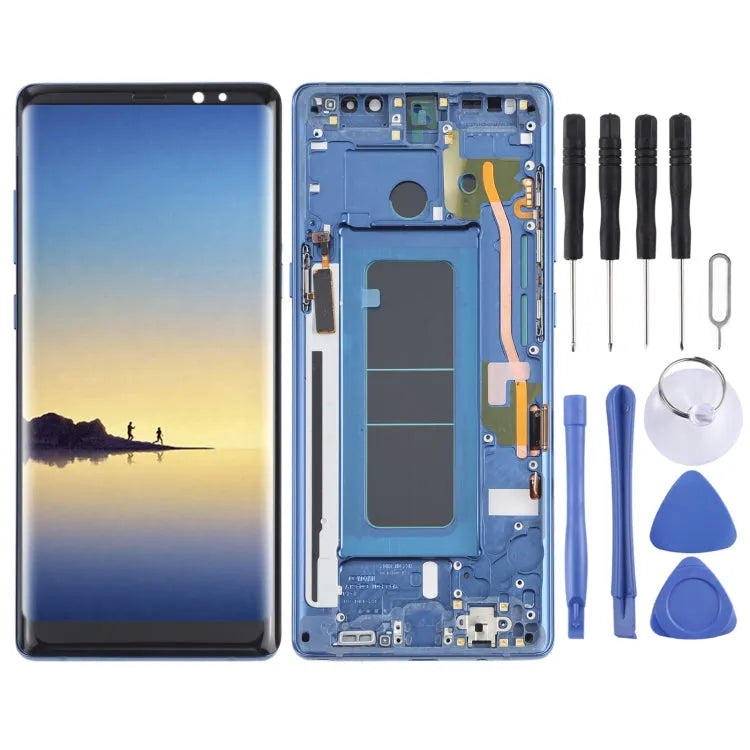 OLED LCD-scherm voor Samsung Galaxy Note 8 SM-N950 Digitizer volledige montage met frame (blauw)