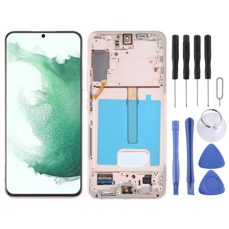 Voor Samsung Galaxy S22+ 5G SM-S906B Origineel LCD-scherm Digitizer volledige montage met frame (goud)