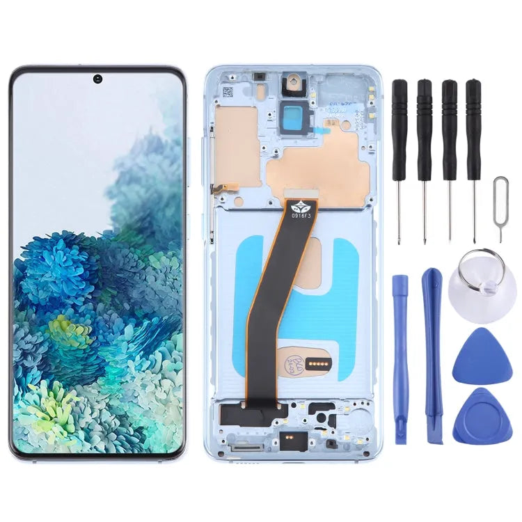 Voor Samsung Galaxy S20 SM-G980 TFT LCD-scherm Digitizer volledige montage met frame