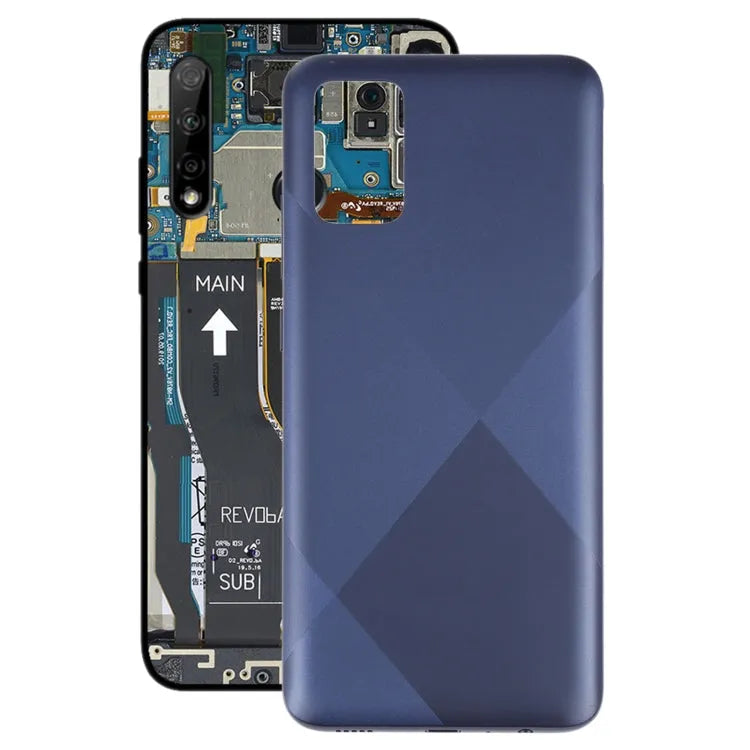 Voor Samsung Galaxy A02s Batterij Back Cover (Blauw)