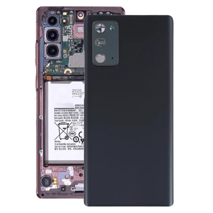 Batterijachterklep met cameralensframe voor Samsung Galaxy Note20 (zwart)