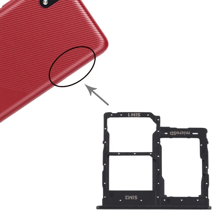 Voor Samsung Galaxy A01 Core SM-A013 SIM-kaartlade + SIM-kaartlade + Micro SD-kaartlade (zwart)