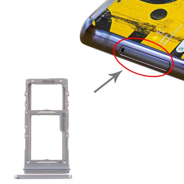 Voor Samsung Galaxy Note 10 Lite SM-N770 SIM-kaartlade + Micro SD-kaartlade (zilver)