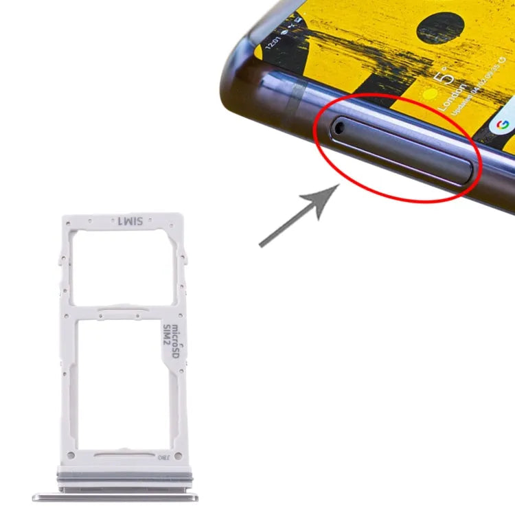 Voor Samsung Galaxy Note 10 Lite SM-N770 SIM-kaartlade + SIM-kaartlade / Micro SD-kaartlade (zilver)
