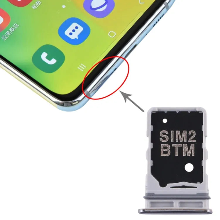 Voor Samsung Galaxy A80 simkaarthouder + simkaarthouder (zilver)
