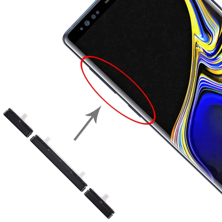 Voor Galaxy Note 9 10 Set zijtoetsen (zwart)