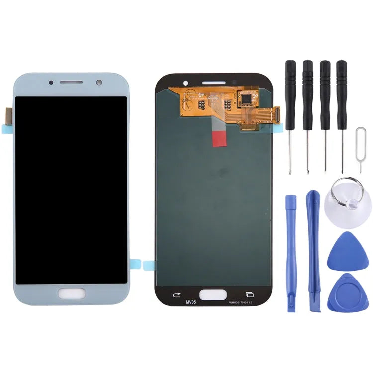 Origineel LCD-scherm + aanraakpaneel voor Galaxy A5 (2017) / A520, A520F, A520F / DS, A520K, A520L, A520S (blauw)