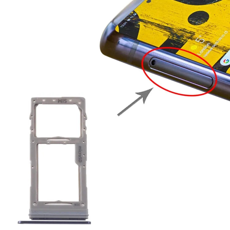 Voor Samsung Galaxy Note 10 Lite SM-N770 SIM-kaartlade + Micro SD-kaartlade (zwart)