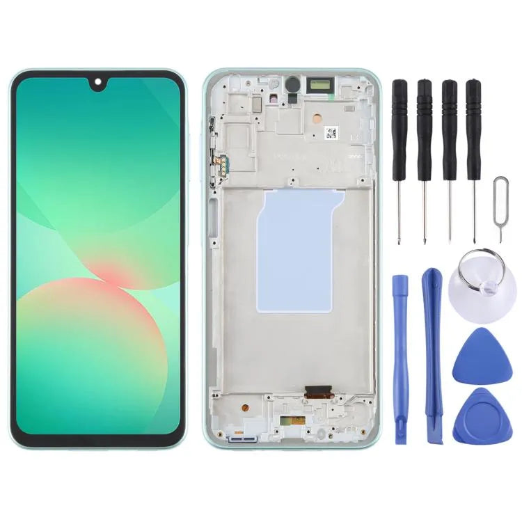 Voor Samsung Galaxy A26 SM-A266B 6,66 inch OLED LCD-schermdigitizer, volledige montage met frame (groen)