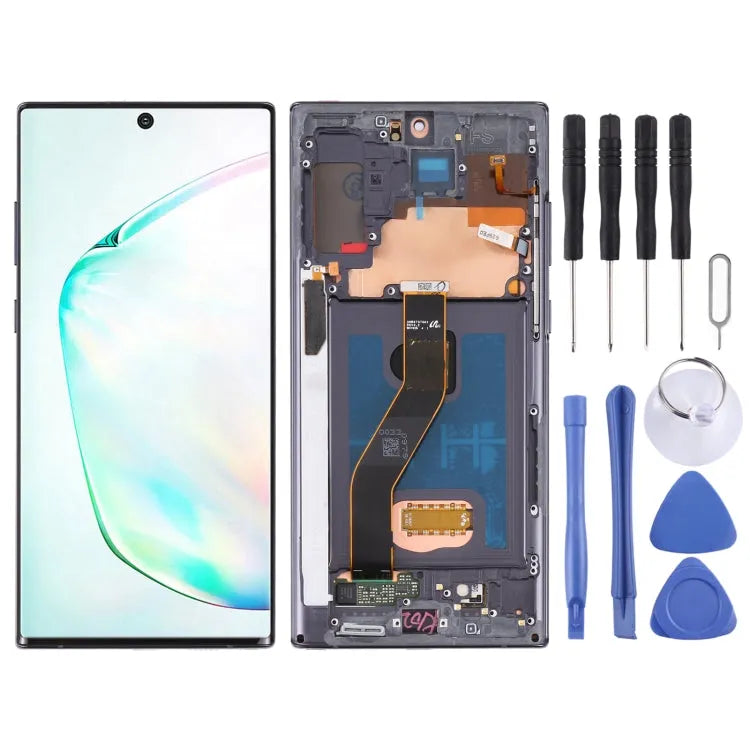 Origineel LCD-scherm voor Samsung Galaxy Note10+ 4G/Note10+ 5G SM-N976/N975 Digitizer Volledige montage met frame (zwart)