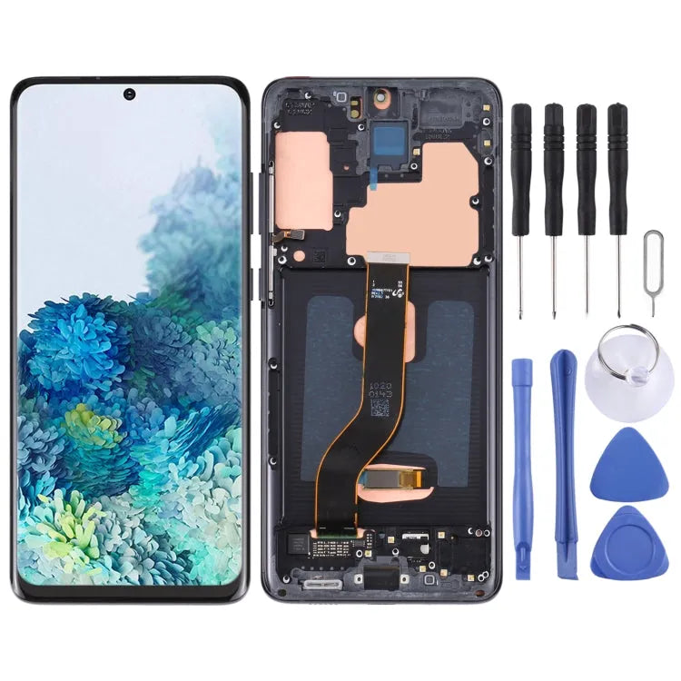 Originele Super AMOLED Lcd-scherm voor Samsung Galaxy S20 + 5G SM-G986B/G985 Digitizer Volledige Montage met Frame (Zwart)