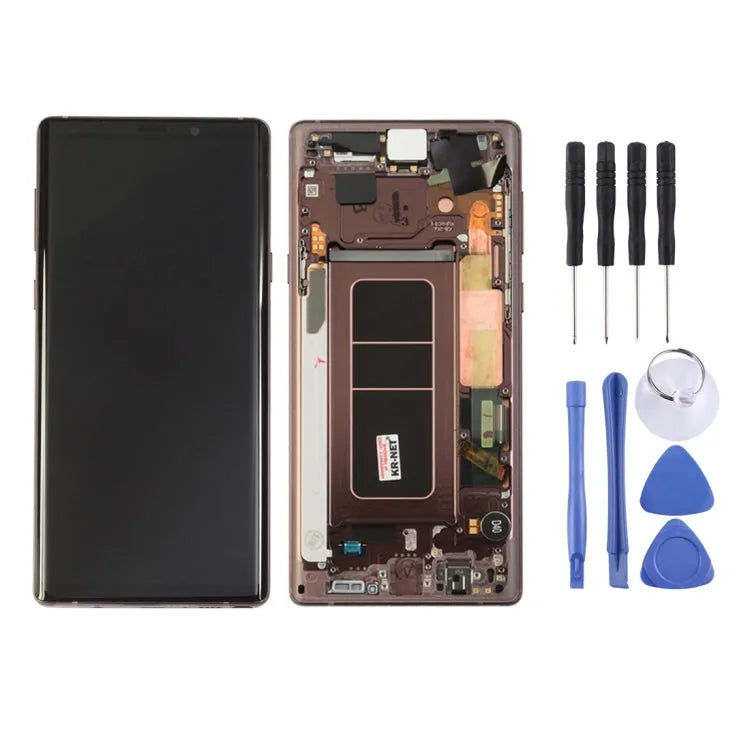 LCD-scherm en Digitizer Volledige montage met frame voor Galaxy Note9 / N960A / N960F / N960V / N960T / N960U (mokka goud)