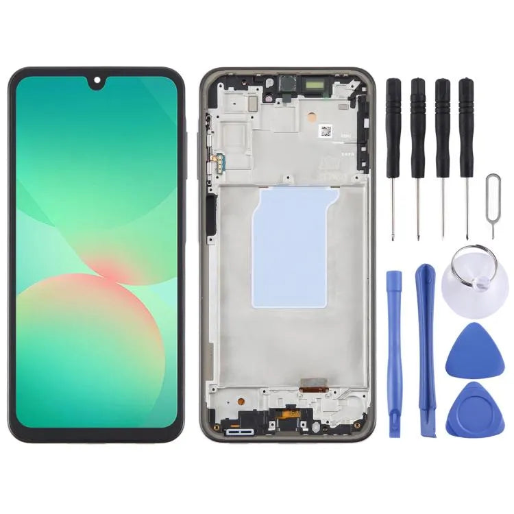 Voor Samsung Galaxy A26 SM-A266B 6,66 inch OLED LCD-schermdigitizer, volledige montage met frame (zwart)