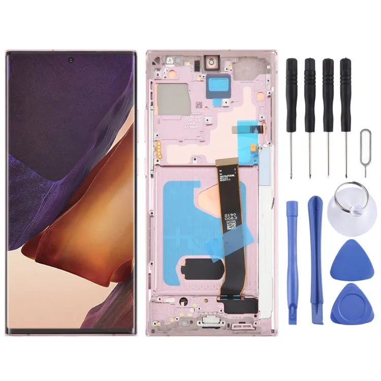 Voor Samsung Galaxy Note20 Ultra 5G SM-N986B 6,78 inch OLED LCD-schermdigitizer Volledige montage met frame (goud)