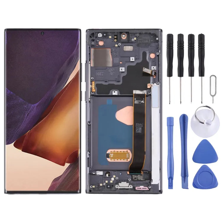 Origineel Super AMOLED LCD-scherm voor Samsung Galaxy Note20 Ultra SM-N986 (5G-versie) Digitizer Volledige montage met frame (zwart)