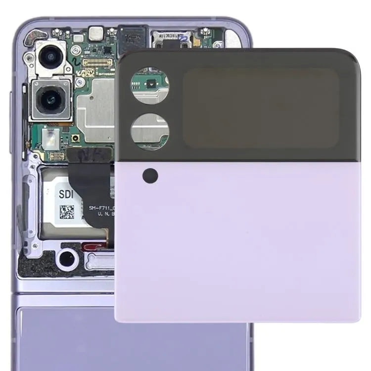 Origineel LCD-secundair scherm met digitizer, complete assemblage, voor Samsung Galaxy Z Flip3 SM-F711B (paars)