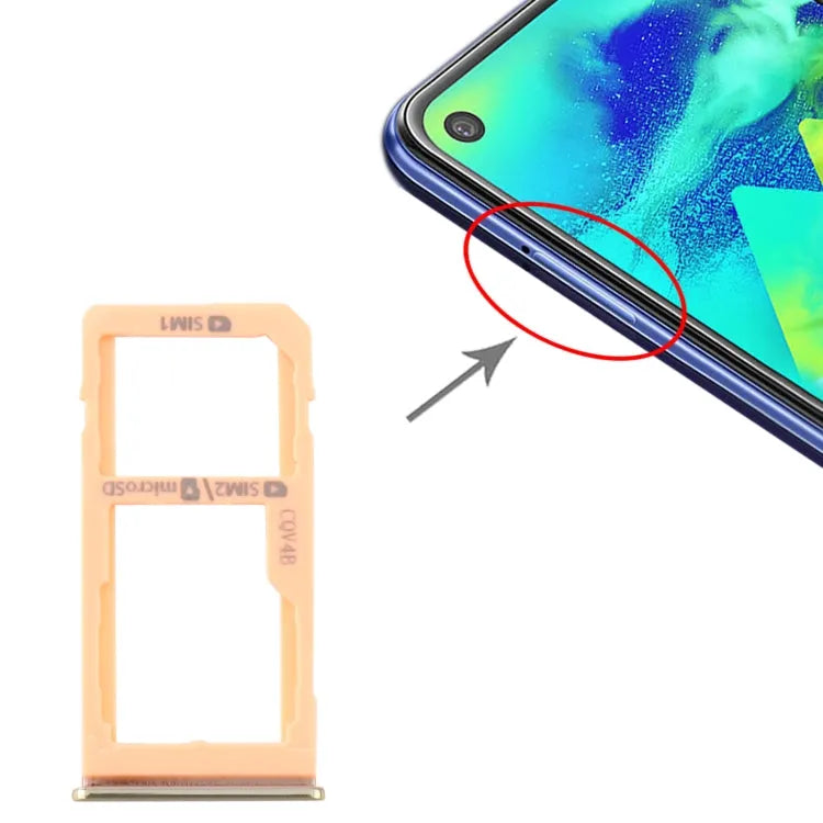 Voor Samsung Galaxy M40 SM-M405 SIM-kaartlade + SIM-kaartlade / Micro SD-kaartlade (oranje)